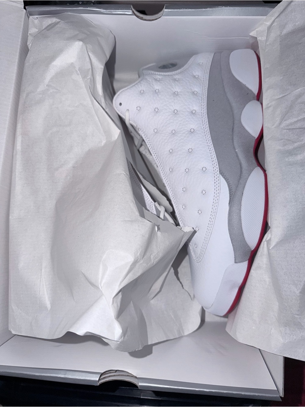 Jordan Men's White, Gray & Red Retro Sneakers